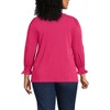 Lands' End Women's 3/4 Sleeve Lightweight Jersey Button Front Top - 3 of 3
