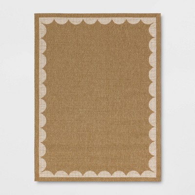 Scalloped Border Rectangular Flat Woven Outdoor Area Rug - Threshold™