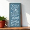 Slickblue Inspirational Christian Wood Sign – God Created You Too Quote – Rustic Wall Accent – 9x18, Blue-White - 2 of 3