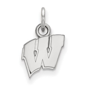 Black Bow Jewelry Sterling Silver Wisconsin Badgers NCAA Extra Small Pendant - 1 of 3