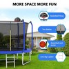 Whisen Kids’ Trampoline with Safety Enclosure Net, Foam Padded Poles, W-Shaped Legs,  Ladder and Basketball Hoop - Blue - 2 of 4