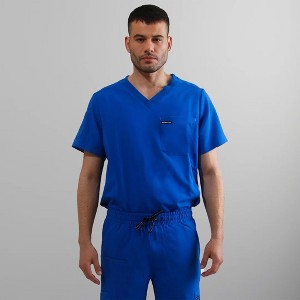 Members Only Men's Manchester V-Neck Scrub Top With Waist & Sleeve Pockets - 1 of 4