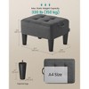 Foot Stool Ottoman with Legs - Linen-Look Fabric, 330 lb Capacity, Hidden Storage, for Living Room/Bedroom - 3 of 4