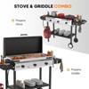 ROVSUN 3 Burner Outdoor Propane Gas Stove & Griddle Combo with Ignition, 225,000 BTU Powerful Stand Cooker for Backyard Patio Cooking Home Brewing - 3 of 4