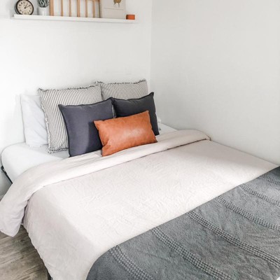 Woven Textural Stripe Bed Throw Rust Threshold Target