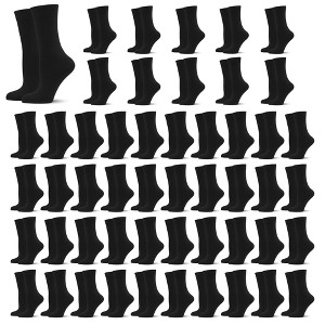 GENTLEAGU Women's Viscose Bamboo Dress Socks - Thin, Lightweight & Elastic, Casual Adult Family Bulk Pack, 50 Pairs - 1 of 4