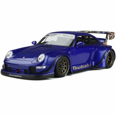 RWB Body Kit Tsubaki RHD (Right Hand Drive) Dark Blue with Graphics Limited Edition to 1400 pieces 1/18 Model Car by GT Spirit