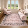 Washable Rug Modern Floral Rug Non Slip Low Pile Rug Stain Resistant Area Rug Non Shedding Indoor Floor Cover for Bedroom Living Room - 3 of 4