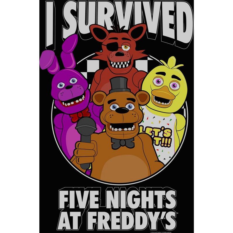 Five Nights at Freddy's I Survived Boy's Black T-shirt, 2 of 4