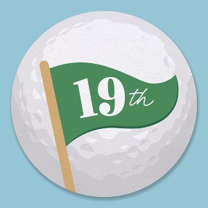 Big Dot of Happiness 25 Ct 19th Hole Golf Drink Coasters, 4-Inch Disposable Round Paper Coasters for Birthday Party, Table Decor for Bar Drinks - 1 of 4