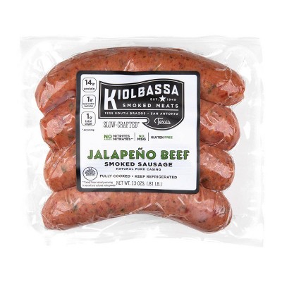 Kiolbassa Jalapeno Beef Smoked Sausage - 13oz : Target