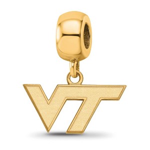 Black Bow Jewelry 14k Yellow Gold Plated Sterling Silver Virginia Tech Hokies NCAA Bead Charm - 1 of 4