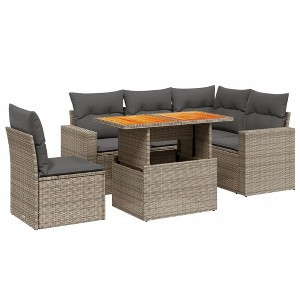 vidaXL Garden Sofa Set Grey PE rattan Large Modular Garden Sofa Set - 1 of 4