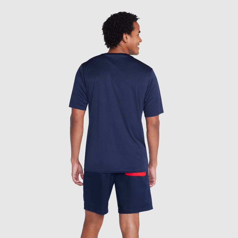 Speedo Men's Short Sleeve Rash Guard Swim Shirt - Navy Blue, 2 of 4