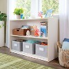 Guidecraft EdQ 2-Shelf Open Storage 30": Children's Wooden Home and Classroom Bookshelf with Fabric Bins, Kids' Toys and School Supply - 2 of 4