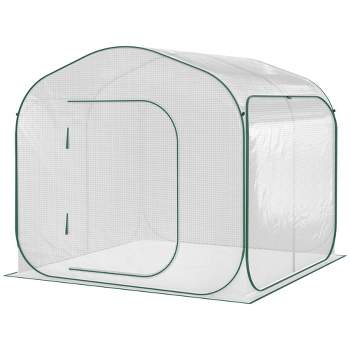 Outsunny 7' x 7' x 6' Portable Walk-in Greenhouse, Pop-up Setup, Outdoor Garden Canopy Hot House, Zipper Door