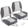 2-Pack Low Back Boat Seats - Padded Folding Fishing Chairs, Weatherproof for Cruises & Speedboats - 2 of 4