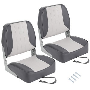 Garvee 2 Pack Boat Seats Low Back, Folding Fishing Boat Chair with Thickened Sponge Padding and Hinge for Sightseeing Boat, Speedboat, Canoe - 1 of 4