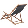 vidaXL Beach Sling Patio Chair, Outdoor Folding Deck Chair with Solid Wooden Frame - 2 of 4