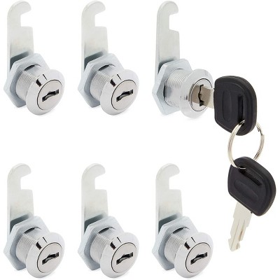 Stockroom Plus 6 Pack Cabinet Cam Locks with Keys, 12/19” Cylinder Lock for Tool Box, 16 mm