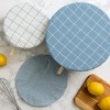 Design Imports Reusable Cotton Dish Covers Set/3, Dusty Blue - 3 of 4