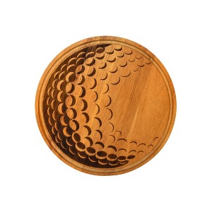 Slickblue Sports Ball Design, 5 Options, Pine Wood Cutting Board, 13" Dia. – Perfect for Entertaining & Kitchen Use - 1 of 4
