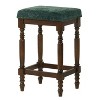 Rustic Wood Bar Stools with Upholstered Seats, Set of 2 - 26" Bar Stools - 4 of 4