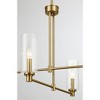 4-Light Chandelier – Satin Brass with Clear Ribbed Glass - 2 of 4
