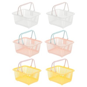 Unique Bargains Plastic Grocery Shopping Toy Organizing Mini Decorative Baskets 6.3" x 3.5" x 5.1" 6 Pcs - 1 of 4