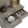 Large 71" Freestanding Pantry Cabinet - Tall Kitchen Storage with Microwave Stand, Doors and Shelves - 4 of 4
