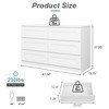 Resenkos 6 Drawer Wood Modern White Dresser for Bedroom Closet Storage - 4 of 4
