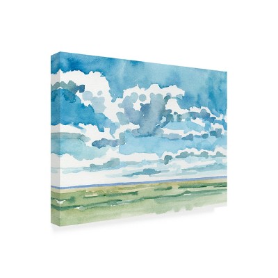 Large Blue and Green Landscape Outdoor Canvas Print