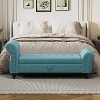 TiramisuBest 64.5" Velvet Storage Bed Bench - Tufted Chaise Lounge with Antique Nails, Khaki - 4 of 4