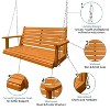 Fortune Candy 2-Person Wooden Porch Swing, Ergonomic Design, Weather-Resistant, Includes Hanging Chains for Patio, Garden, or Yard - 4 of 4