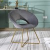 Silky Vanity Chair with Back,Velvet Accent Chair for Living Room,Criss Cross Chair with Gold Legs, Upholstered Vanity Chair for Bedroom - 2 of 4
