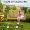 Wooden Swing Bench, Heavy Duty Outdoor Hanging Swing Chair with Adjustable Chains & Ergonomic Back, 440LBS Capacity for Patio, Courtyard, Garden - 4 of 4