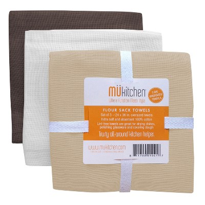 3pk Flour Sack Kitchen Towels - MU Kitchen