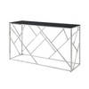 Modern Glass Console Table, with Black Tempered Glass and Sturdy Metal Frame for Living Room, Entryway, Bedroom - 3 of 4