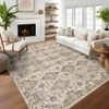 Washable Neutral Area Rugs Vintage Floral Retro Boho Geometric Carpet for Living Room Bedroom Dining Room Nursery Kids Room Hallway Entryway - 4 of 4