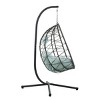 Coolbibila Outdoor Patio Garden Wicker Egg Hanging Swing Basket Chair,Indoor Cushion Hammock Egg Chair with Stand for Bedroom,Living Room - 3 of 4