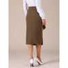 INSPIRE CHIC Women's Work Straight Knot Twist Office Tie Waist Midi Skirts - 4 of 4