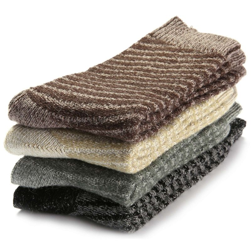 Mio Marino Womens Warm Wool Knitted Socks 4 Pack, 3 of 12