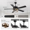 Airsurfer 52" 6 Speed Matte Black Ceiling Fan with Remote,Reversible Motor & Memory Function,3 Bulb Bases,5 Plywood Blades Ceiling Fan for Livingroom - 3 of 4
