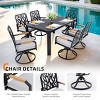 7 Piece Aluminum Patio Dining Set with Swivel Rockers Sunbrella Cushions Branch Backrest Outdoor Furniture for Deck Backyard or Poolside-Maison Boucle - 3 of 4