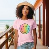 Simply Sage Market Women's Tie Dye Smiley Short Sleeve Graphic Tee - 2XL - Pink - 2 of 3