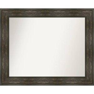 34" x 28" Non-Beveled Rail Rustic Char Wall Mirror - Amanti Art: Rectangle, Polystyrene Frame, Wall Mounted - 1 of 4