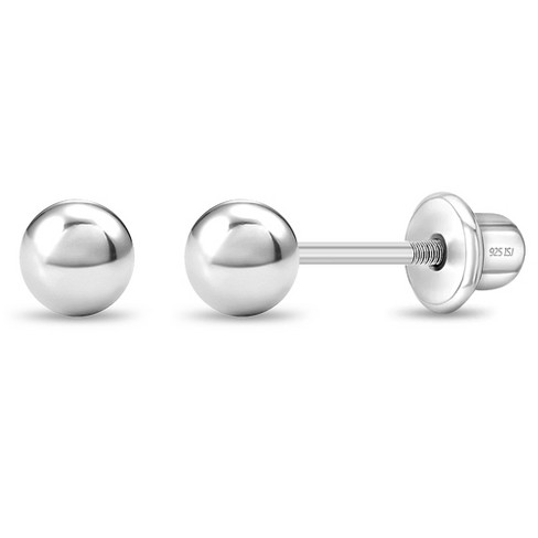 1548 - Sterling Silver Screw Back Clip-On Earring Findings with Ball & Loop