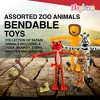 Playbees Bendable Toys - 12 Pack of 4 Inch Zoo Animals Assortment - Stress Reliever, themed Parties, School Prizes, Birthday, Party Favor and Supply - 3 of 4