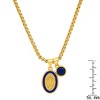 Steeltime Ladies 18k gold plated brass & enamel Our Lady of Guadalupe and simulated diamond pendant charms. Color Options: Blue, White - 3 of 4