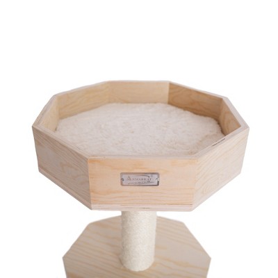 29-Inch Natural Wood Cat Tree with Sisal Rope